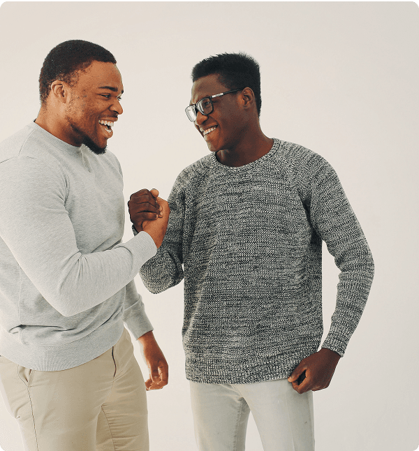 Two professionals having a conversation